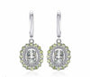 Natural Green Amethyst Peridot Clip Earrings