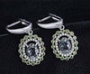 Natural Green Amethyst Peridot Clip Earrings