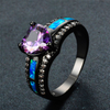 Black Gold Heart Birthstone Ring