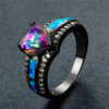 Black Gold Heart Birthstone Ring