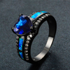 Black Gold Heart Birthstone Ring