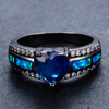 Black Gold Heart Birthstone Ring