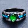 Black Gold Heart Birthstone Ring