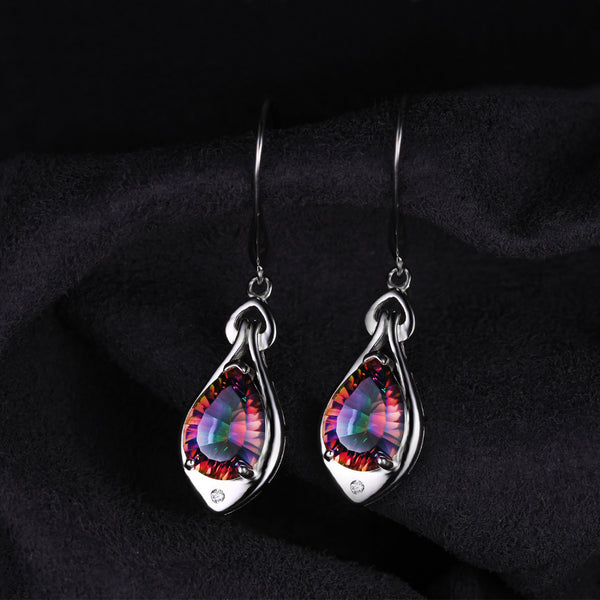 Rainbow Fire Mystic Topaz Dangle Earrings