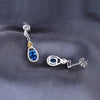 Blue Topaz Diamond Dangle Earrings