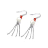 Freshwater Cultured Pearl Red Agate Dangle Earrings