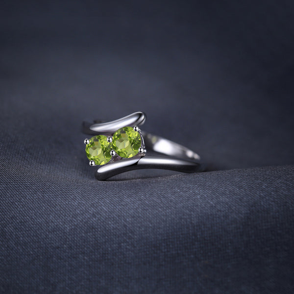 Ring Natural Peridot 2 Stone