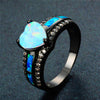 Black Gold Heart Birthstone Ring