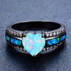 Black Gold Heart Birthstone Ring