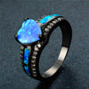 Black Gold Heart Birthstone Ring