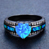 Black Gold Heart Birthstone Ring