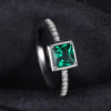 Green Emerald Solitaire Ring