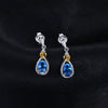 Blue Topaz Diamond Dangle Earrings