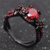 Black Gold Plated Red Ruby Ring