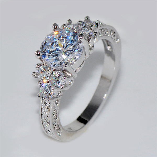 White Gold Filled White Stone Ring