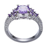 White Gold Filled Purple Stone Ring