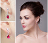 Red Ruby Water Drop Earrings