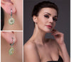 Natural Green Amethyst Peridot Clip Earrings
