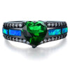 Black Gold Heart Birthstone Ring
