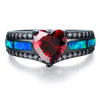 Black Gold Heart Birthstone Ring