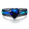 Black Gold Heart Birthstone Ring