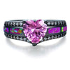 Black Gold Heart Birthstone Ring