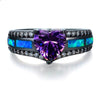 Black Gold Heart Birthstone Ring