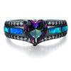 Black Gold Heart Birthstone Ring