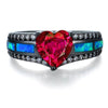 Black Gold Heart Birthstone Ring