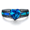 Black Gold Heart Birthstone Ring
