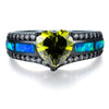 Black Gold Heart Birthstone Ring