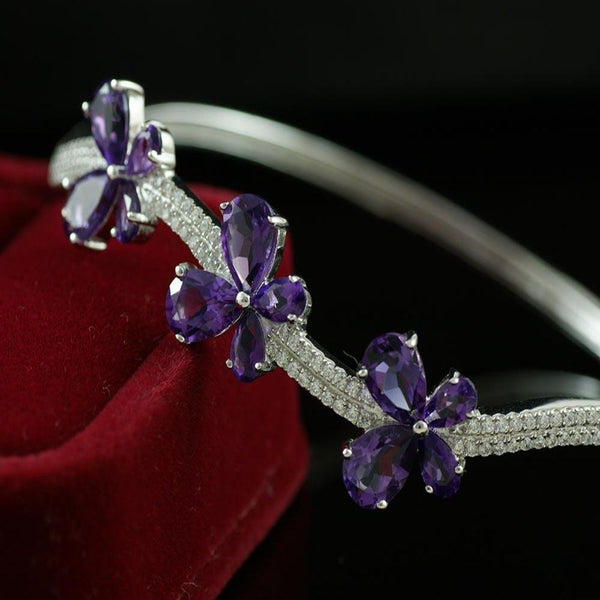 Natural Gemstone Amethyst Bangles