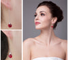 Round Ruby Threader Earrings