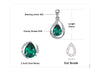 Water Drop Emerald Jewelry Set