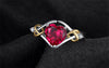 Ruby Heart Ring Drop Dangle Earrings Pendant