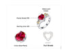 Ruby Heart Ring Drop Dangle Earrings Pendant