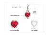 Ruby Heart Ring Drop Dangle Earrings Pendant