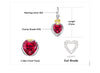 Ruby Heart Ring Drop Dangle Earrings Pendant