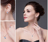 Natural Oval Blue Topaz Jewelry Set