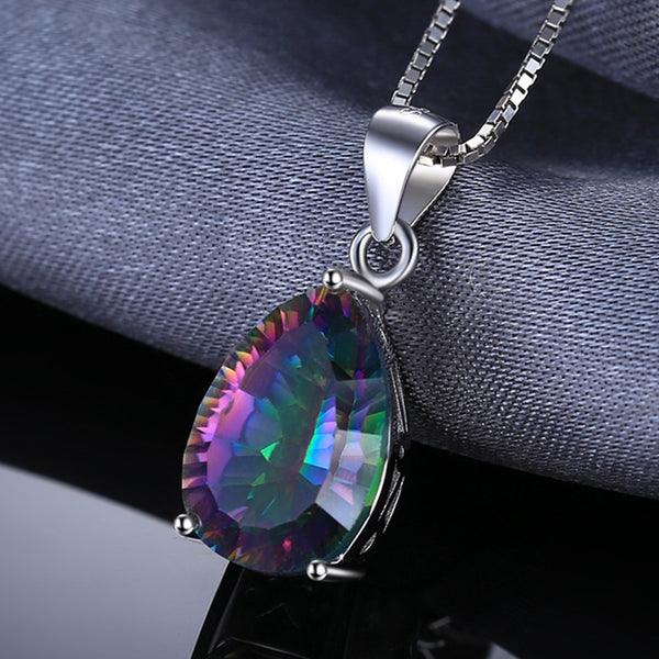 Pear Rainbow Fire Mystic Topaz Pendant