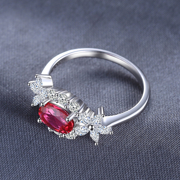 New Ruby Halo Ring