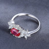 New Ruby Halo Ring