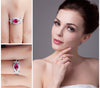New Ruby Halo Ring