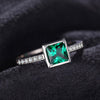 Green Emerald Solitaire Ring