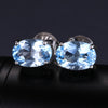 Natural Oval Blue Topaz Jewelry Set