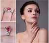 Ruby Heart Ring Drop Dangle Earrings Pendant