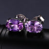 Purple Natural Oval Amethyst Jewelry Set