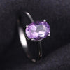 Purple Natural Oval Amethyst Jewelry Set