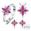 Ruby Flowers Jewelry Set