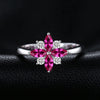 Ruby Flowers Jewelry Set